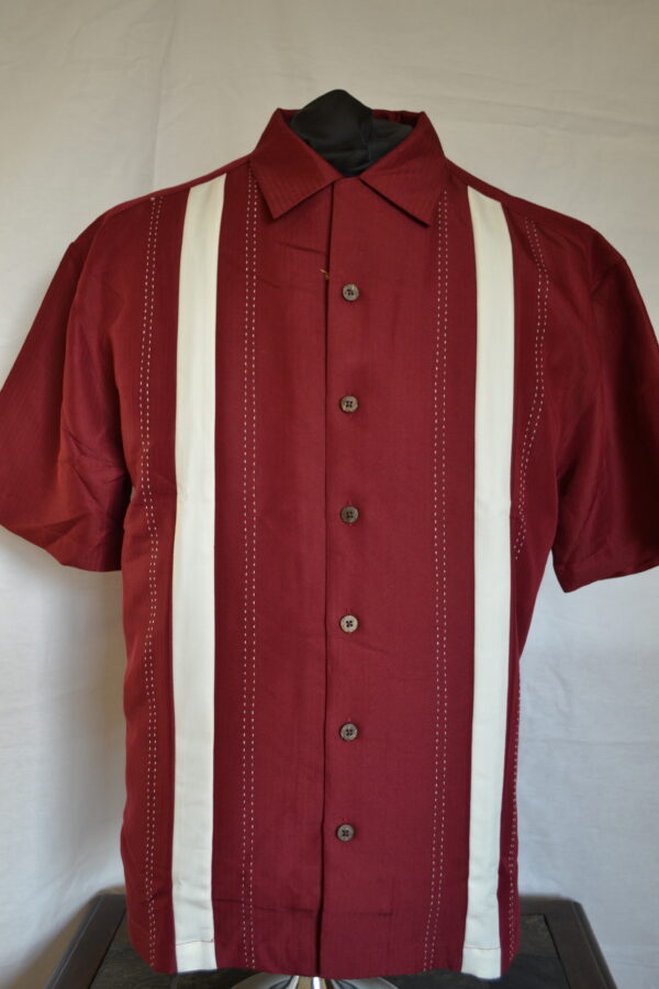 Panel Shirt Burgundy/Beige