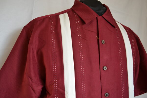 Panel Shirt Burgundy/Beige - Image 2