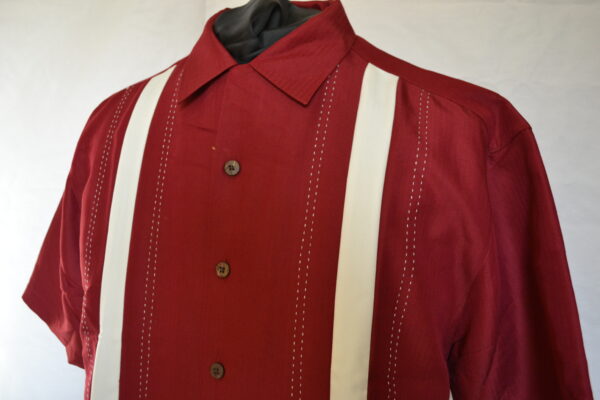 Panel Shirt Burgundy/Beige - Image 3